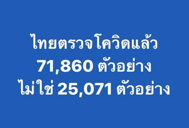 ทำได้กว้างขวางพอสมควร! “หมอเลี้ยบ” เผย  ประเทศไทยตรวจโควิดมาแล้ว 71,860 ตัวอย่าง ไม่ใช่เพียง 25,071 ตัวอย่าง